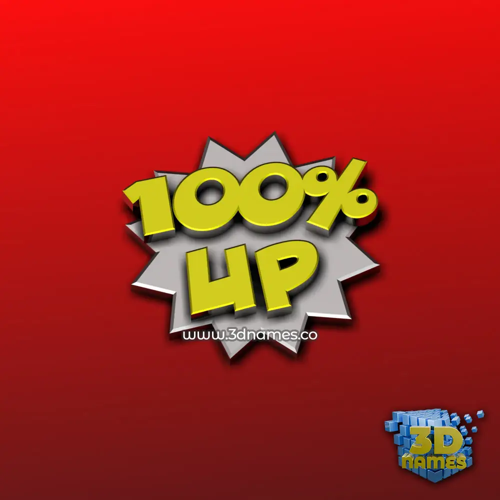 up in 100 Percent style - 3D name wallpaper
