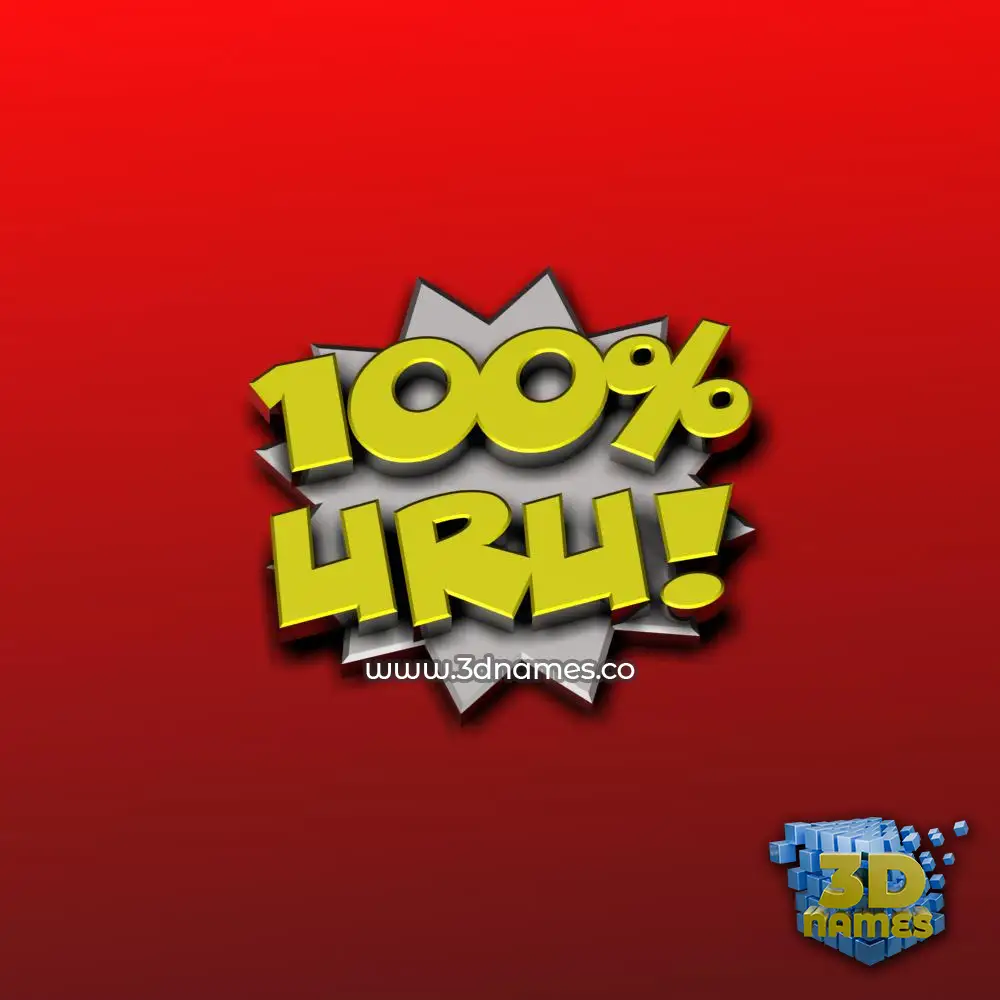 uru in 100 Percent style - 3D name wallpaper