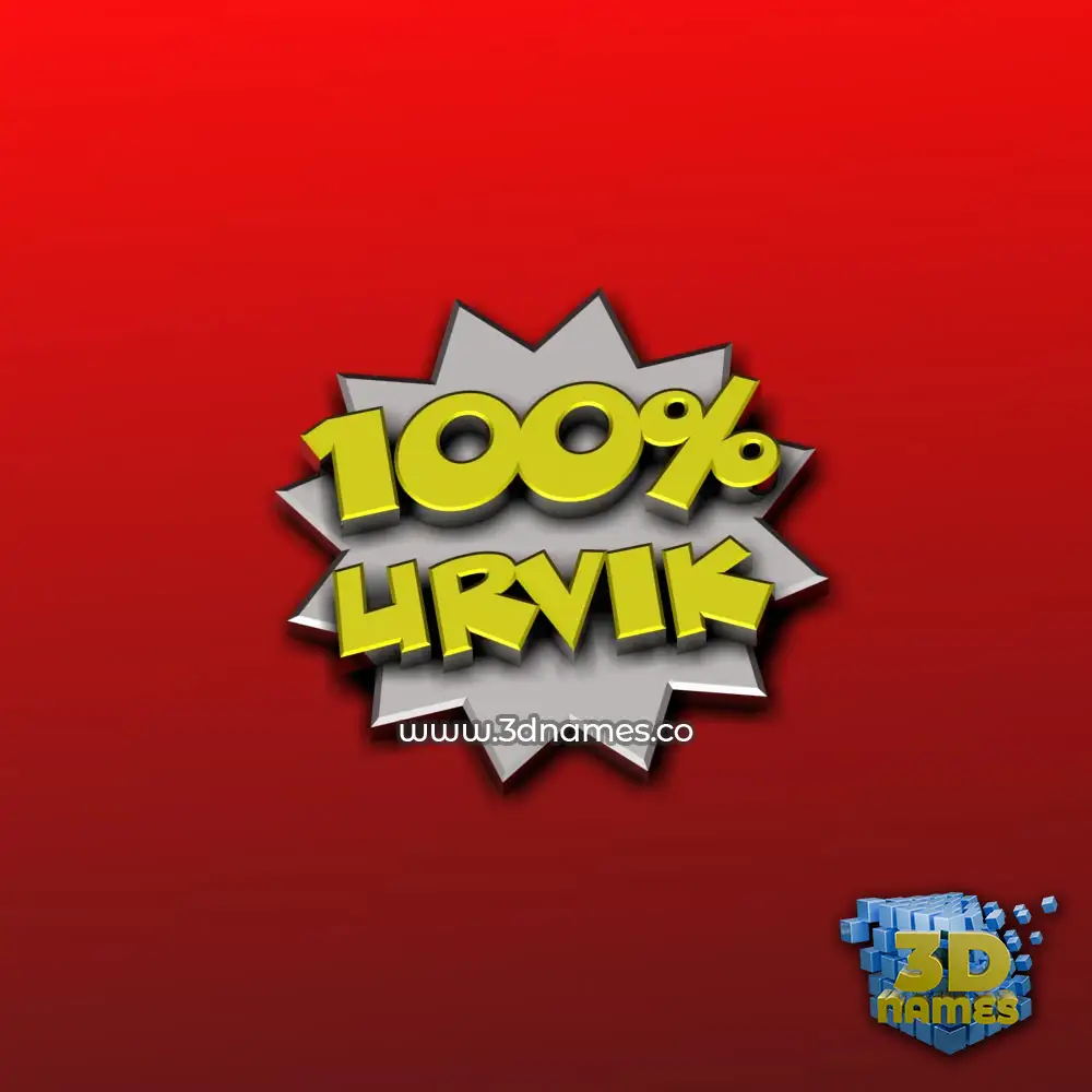 urvik in 100 Percent style - 3D name wallpaper