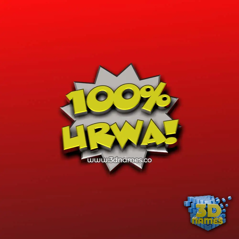 urwa in 100 Percent style - 3D name wallpaper