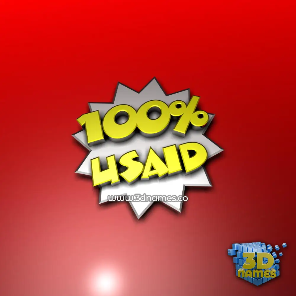 usaid in 100 Percent style - 3D name wallpaper