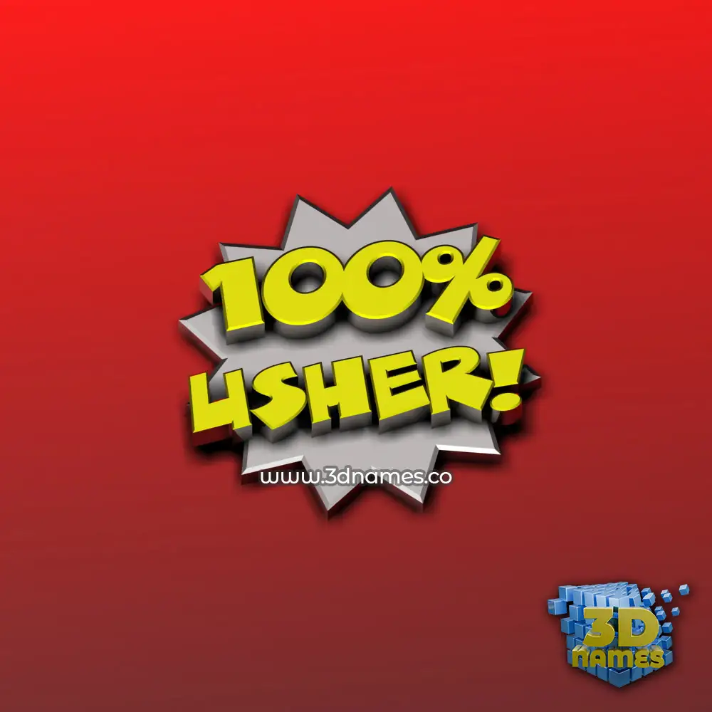 usher in 100 Percent style - 3D name wallpaper