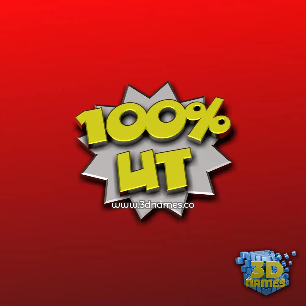 ut in 100 Percent style - 3D name wallpaper