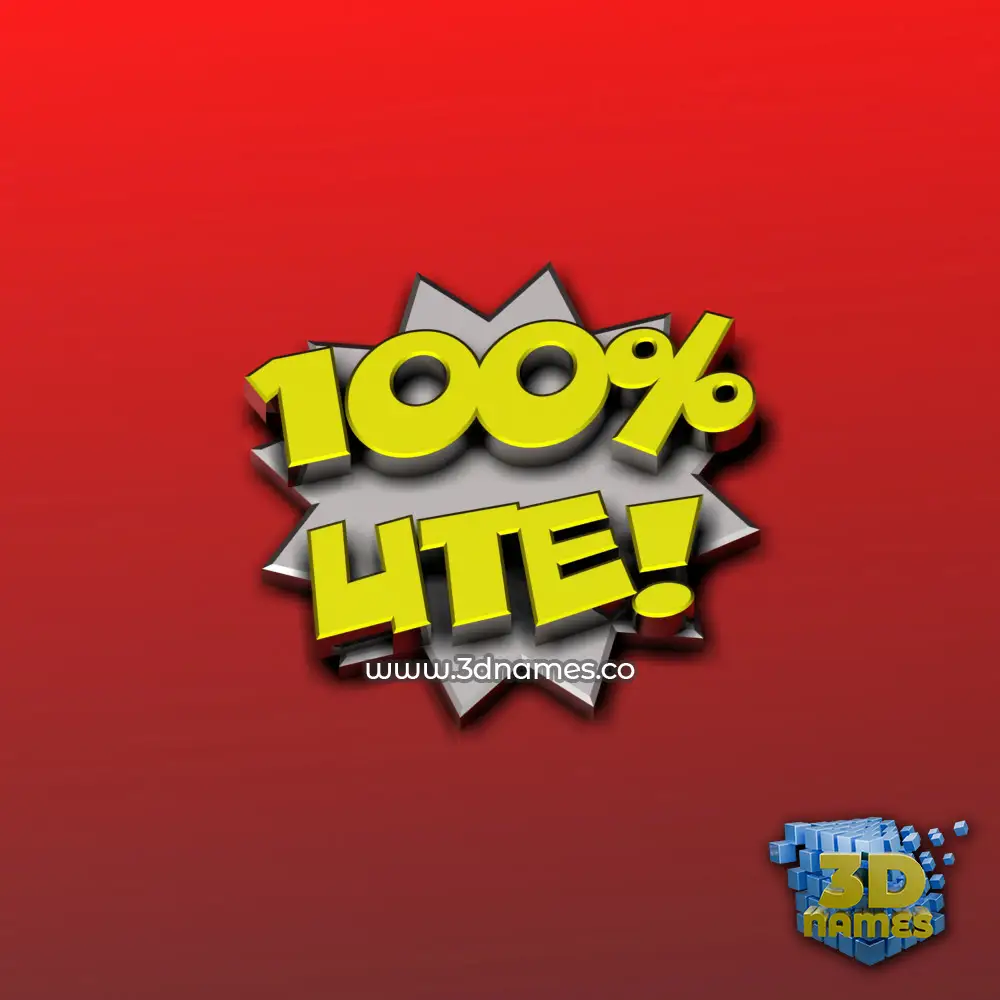 ute in 100 Percent style - 3D name wallpaper
