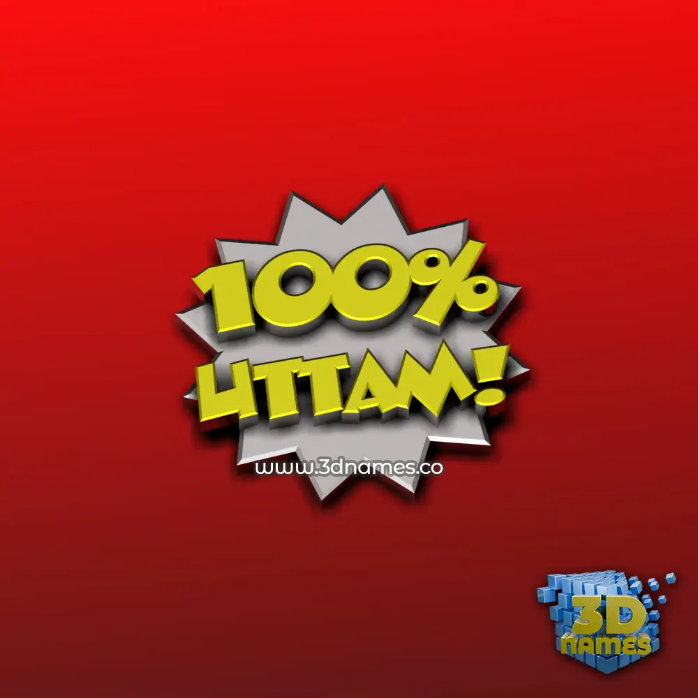 uttam in 100 Percent style - 3D name wallpaper