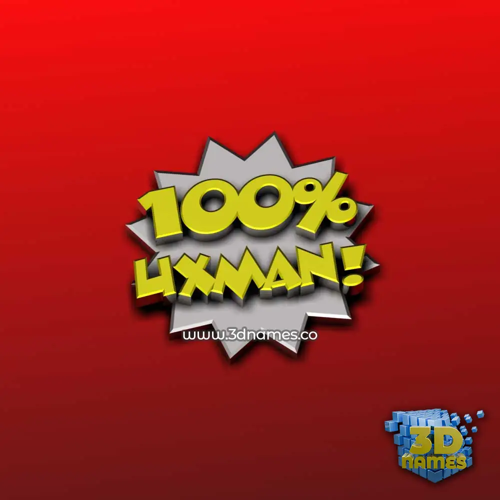 uxman in 100 Percent style - 3D name wallpaper