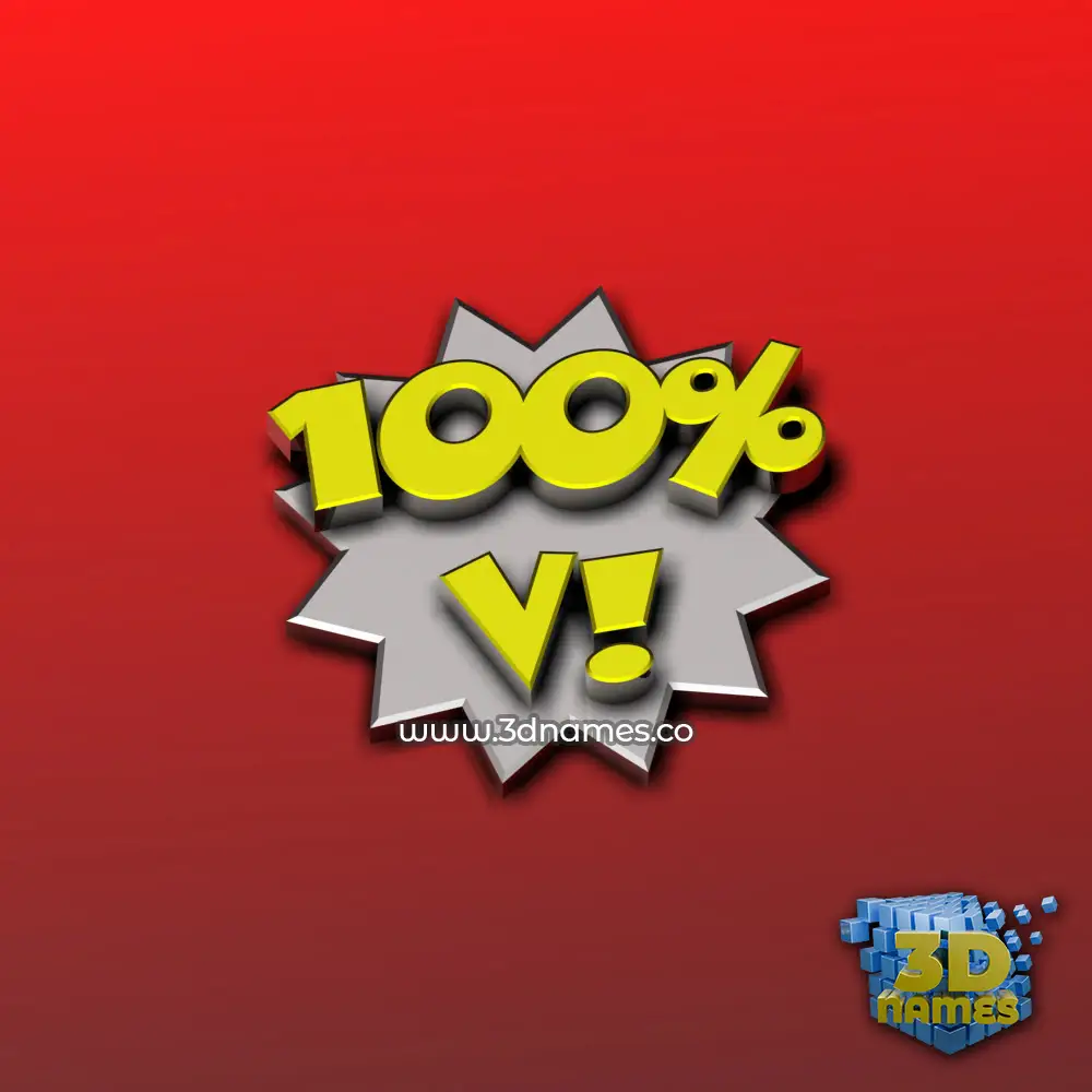 v in 100 Percent style - 3D name wallpaper