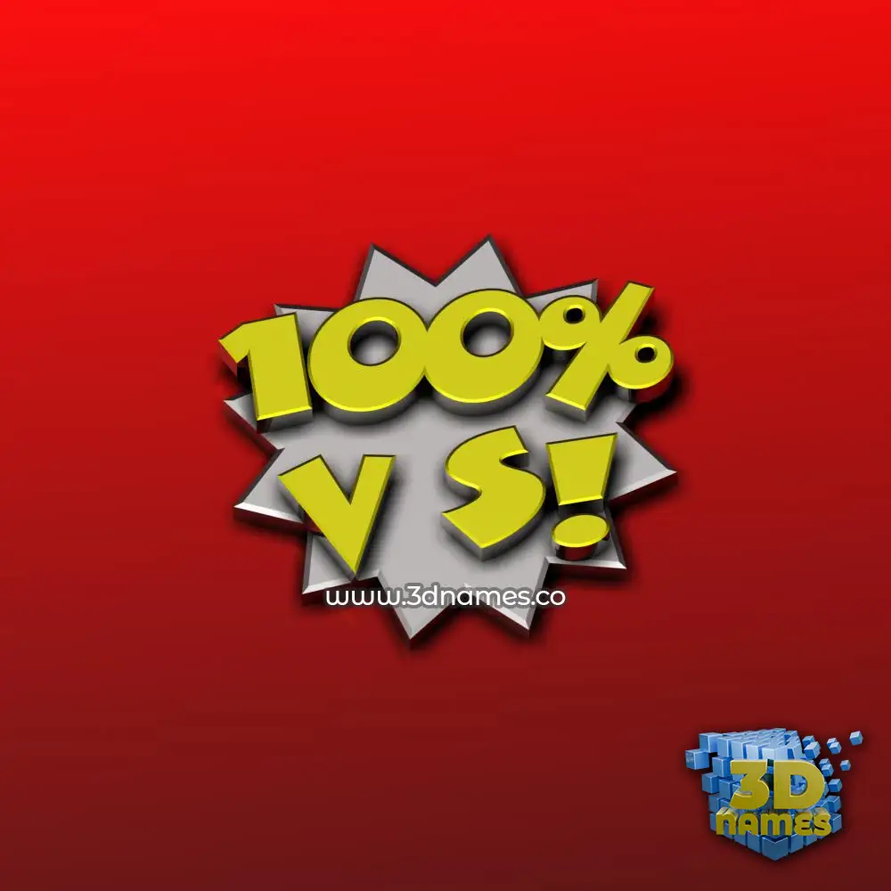 v s in 100 Percent style - 3D name wallpaper