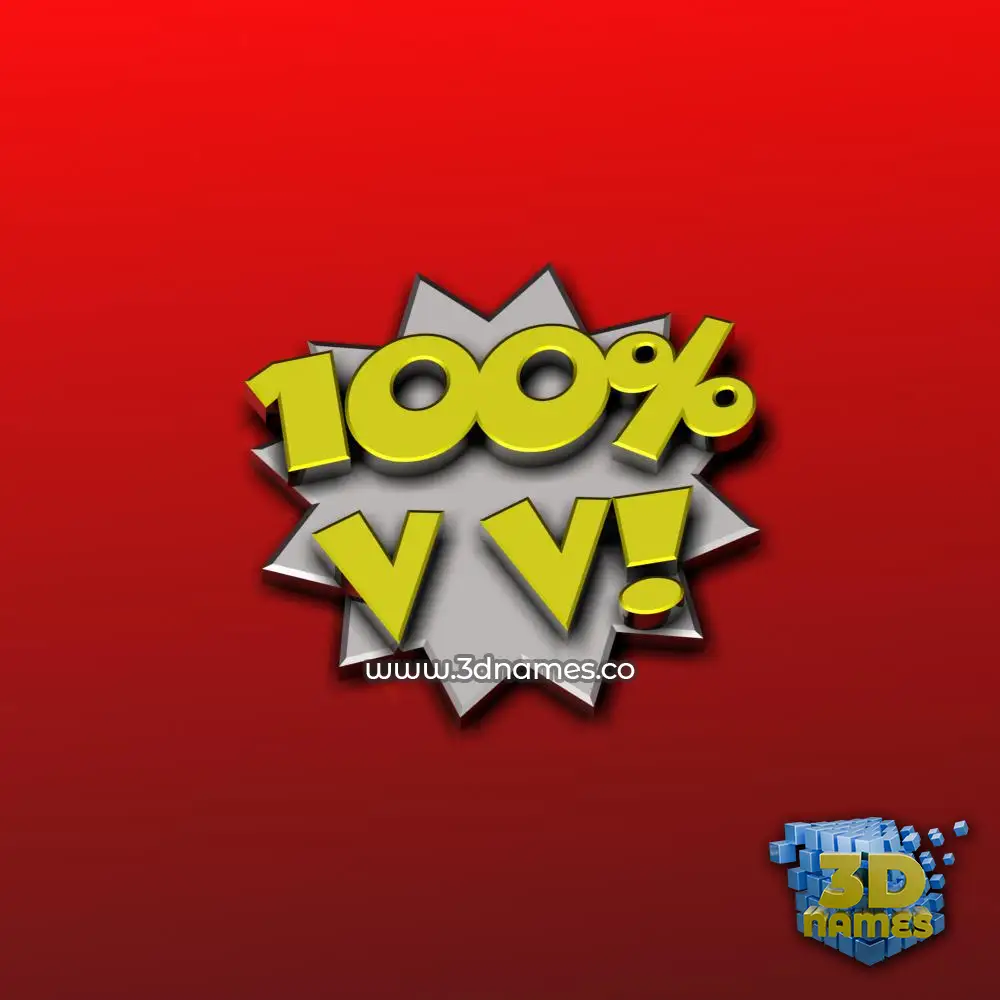 v v in 100 Percent style - 3D name wallpaper