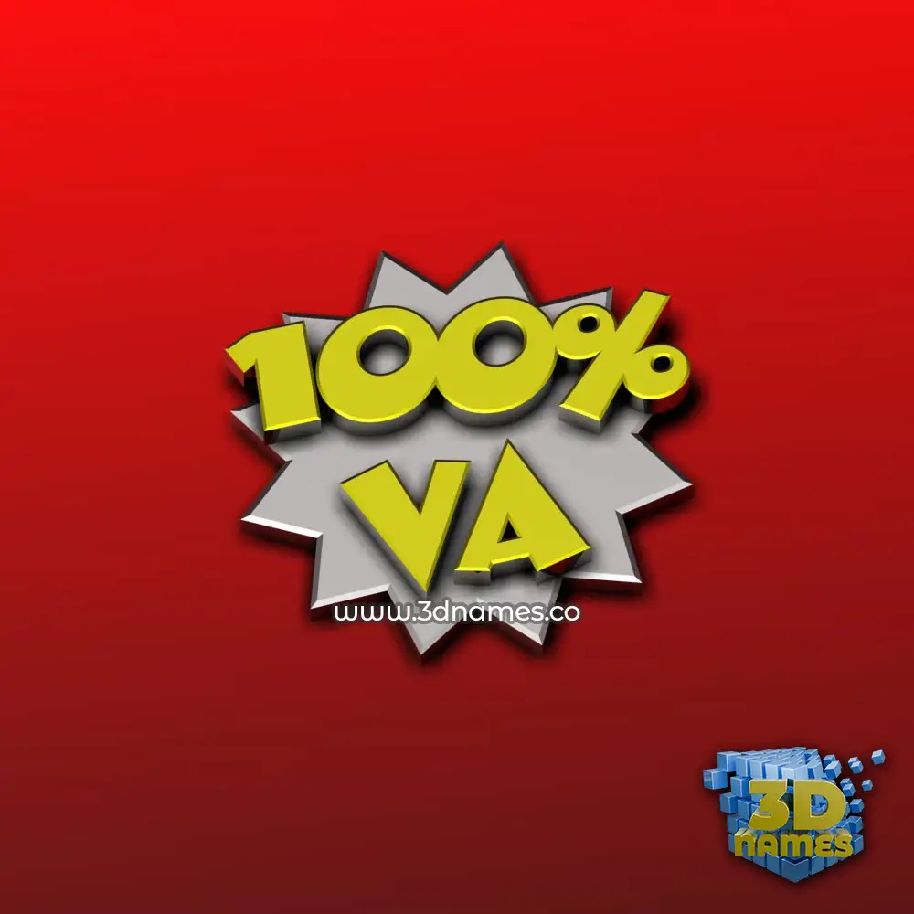 va in 100 Percent style - 3D name wallpaper