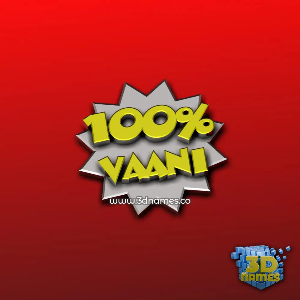 vaani in 100 Percent style - 3D name wallpaper