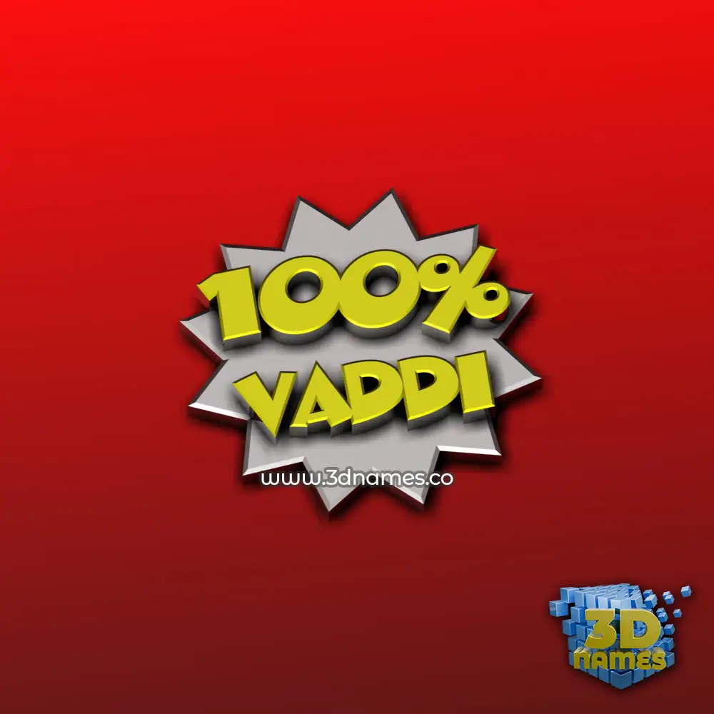 vaddi in 100 Percent style - 3D name wallpaper