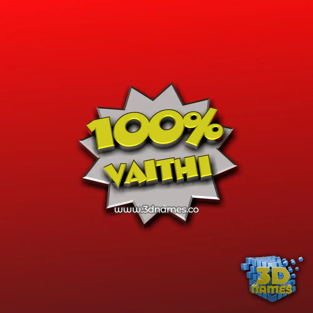 vaithi in 100 Percent style - 3D name wallpaper