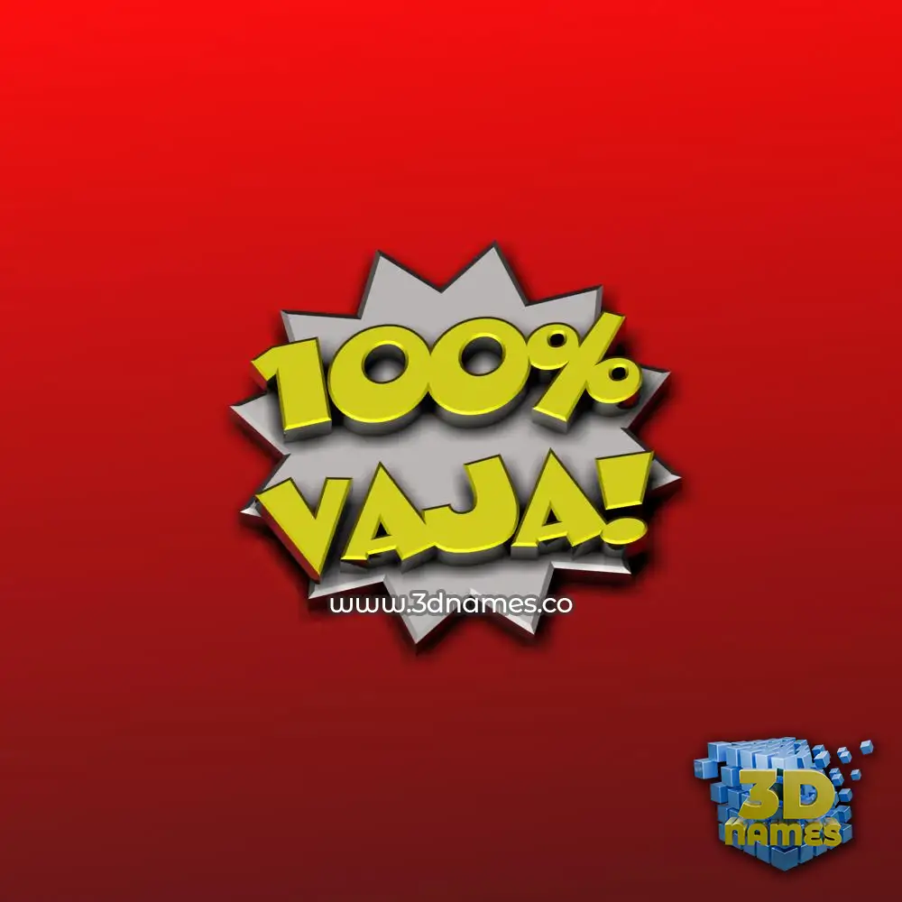 vaja in 100 Percent style - 3D name wallpaper