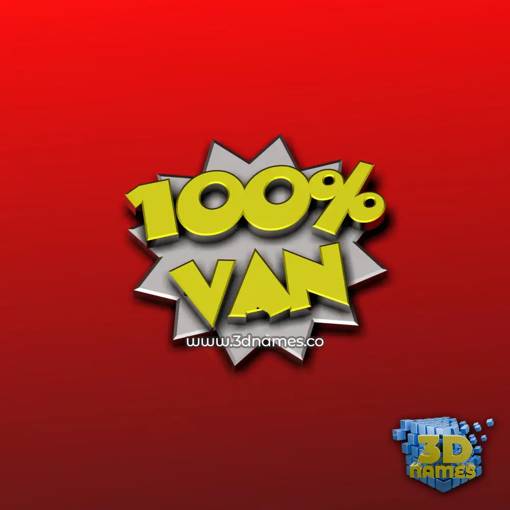 van in 100 Percent style - 3D name wallpaper