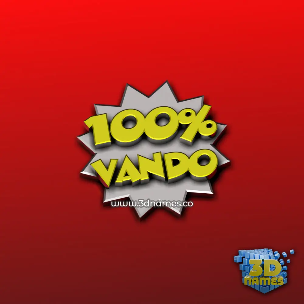 vando in 100 Percent style - 3D name wallpaper