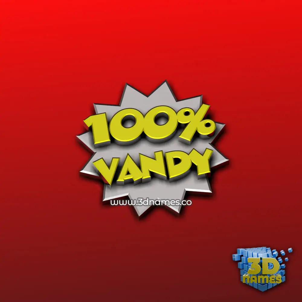 vandy in 100 Percent style - 3D name wallpaper