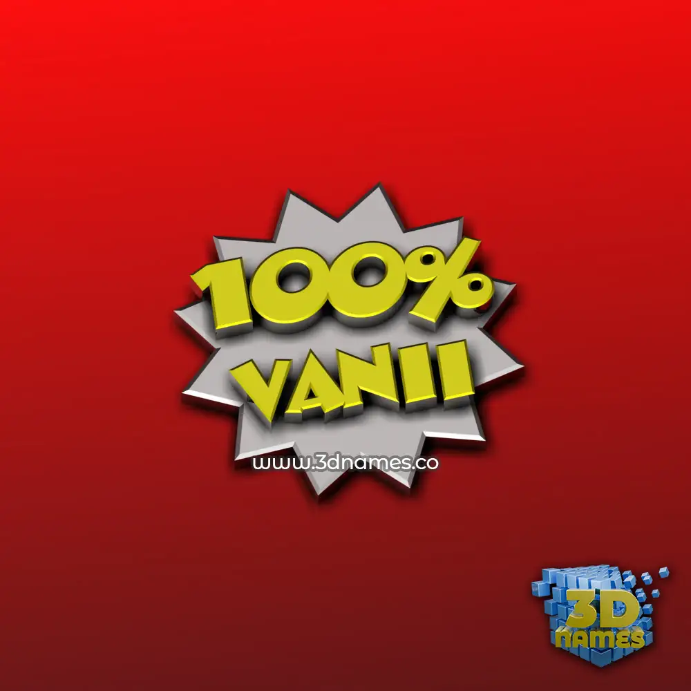 vanii in 100 Percent style - 3D name wallpaper