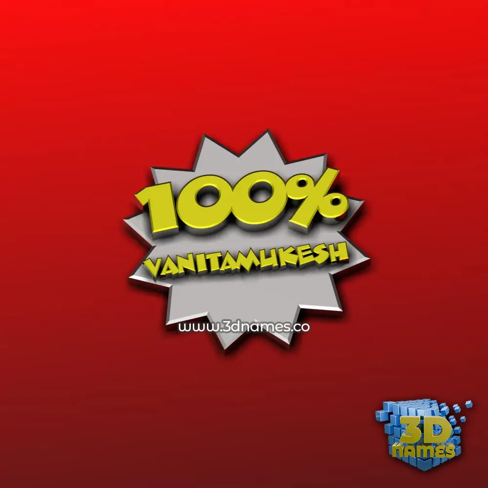 vanitamukesh in 100 Percent style - 3D name wallpaper