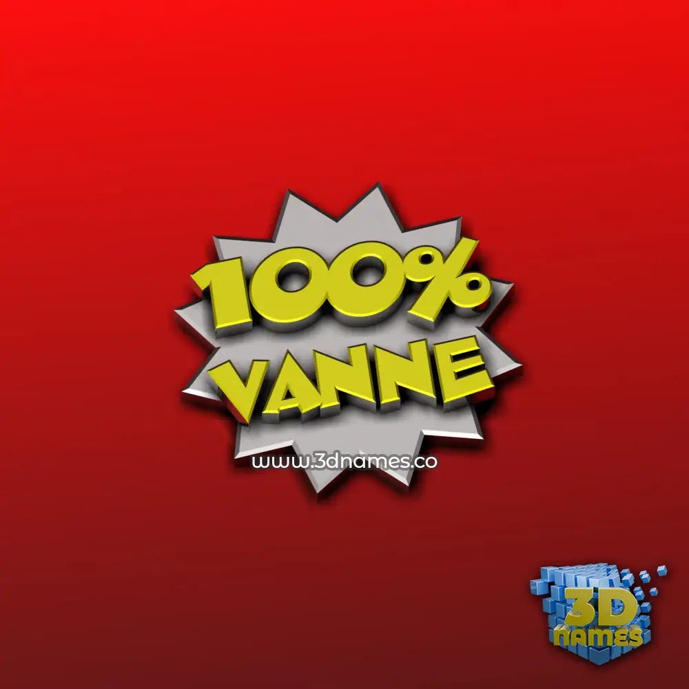 vanne in 100 Percent style - 3D name wallpaper