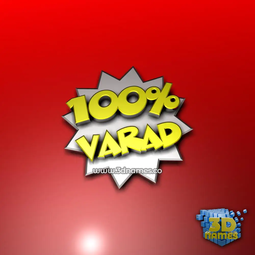 varad in 100 Percent style - 3D name wallpaper