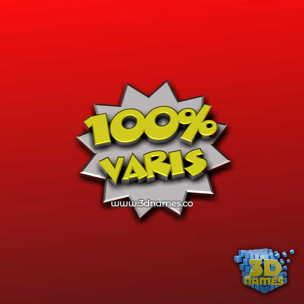 varis in 100 Percent style - 3D name wallpaper