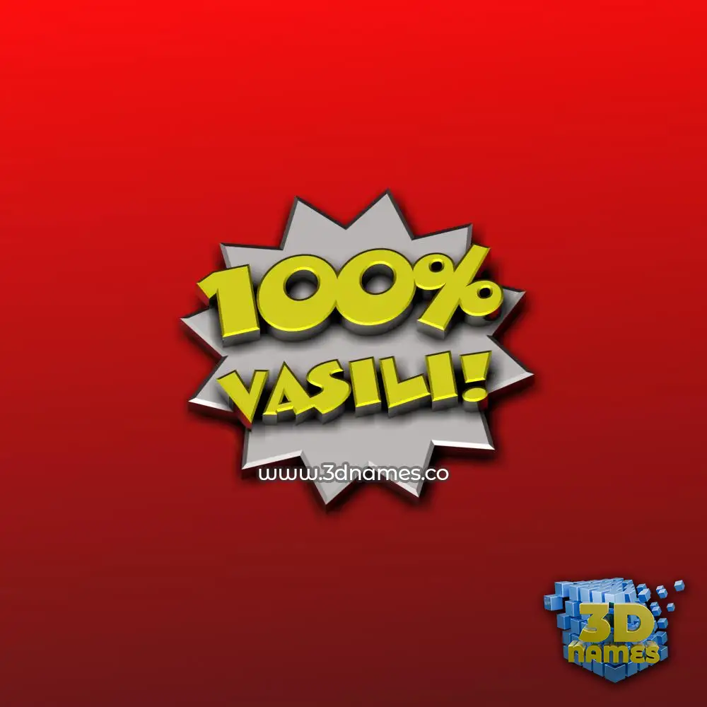 vasili in 100 Percent style - 3D name wallpaper