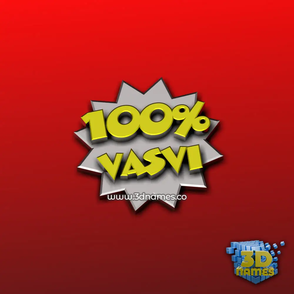 vasvi in 100 Percent style - 3D name wallpaper