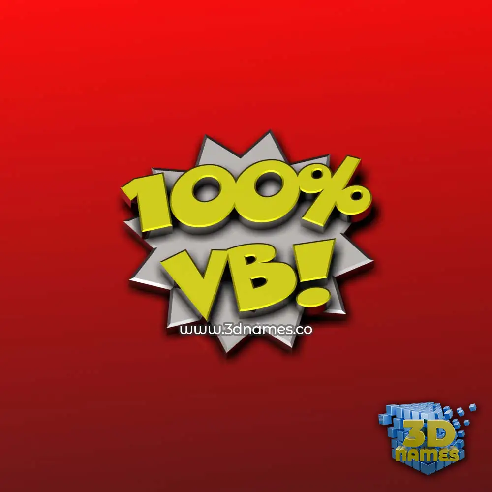 vb in 100 Percent style - 3D name wallpaper