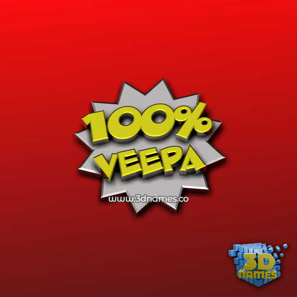 veepa in 100 Percent style - 3D name wallpaper