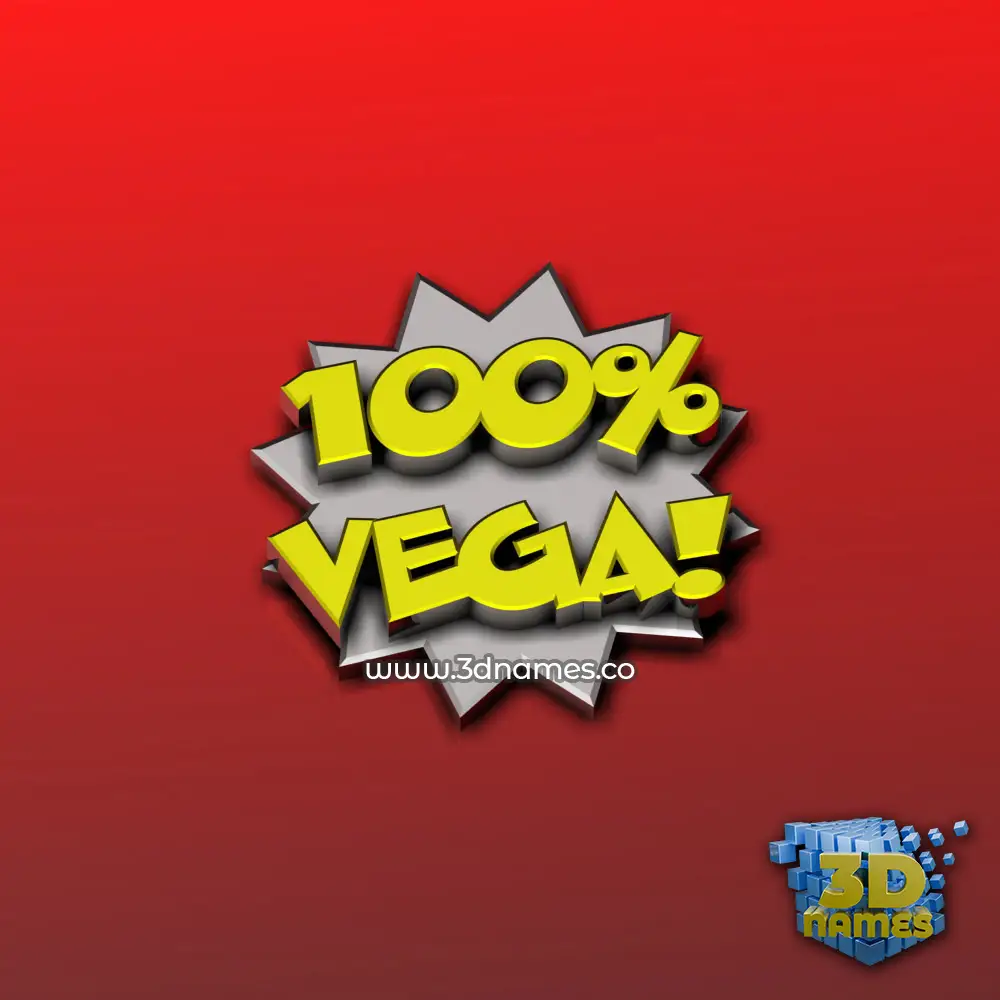 vega in 100 Percent style - 3D name wallpaper