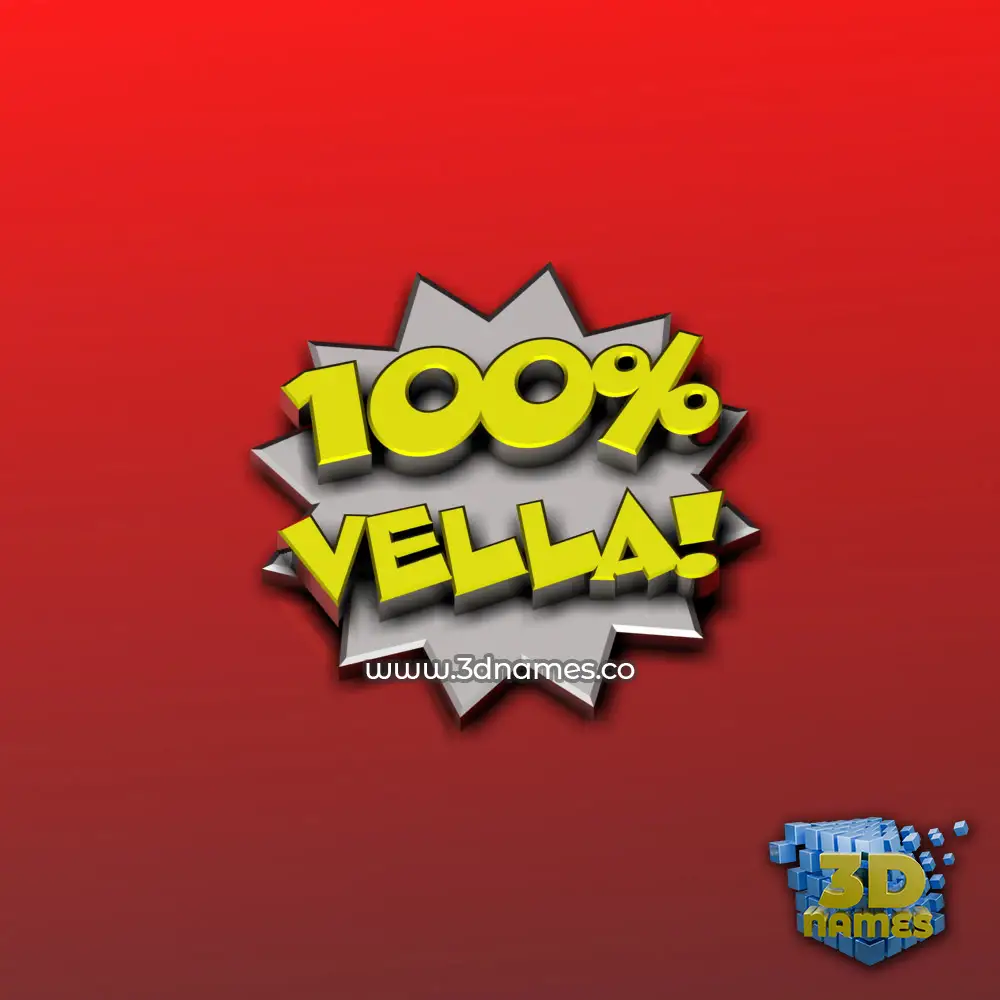vella in 100 Percent style - 3D name wallpaper