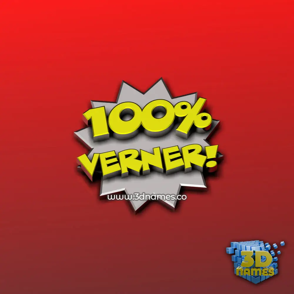 verner in 100 Percent style - 3D name wallpaper