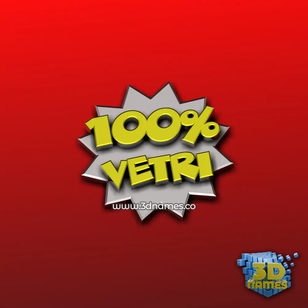 vetri in 100 Percent style - 3D name wallpaper