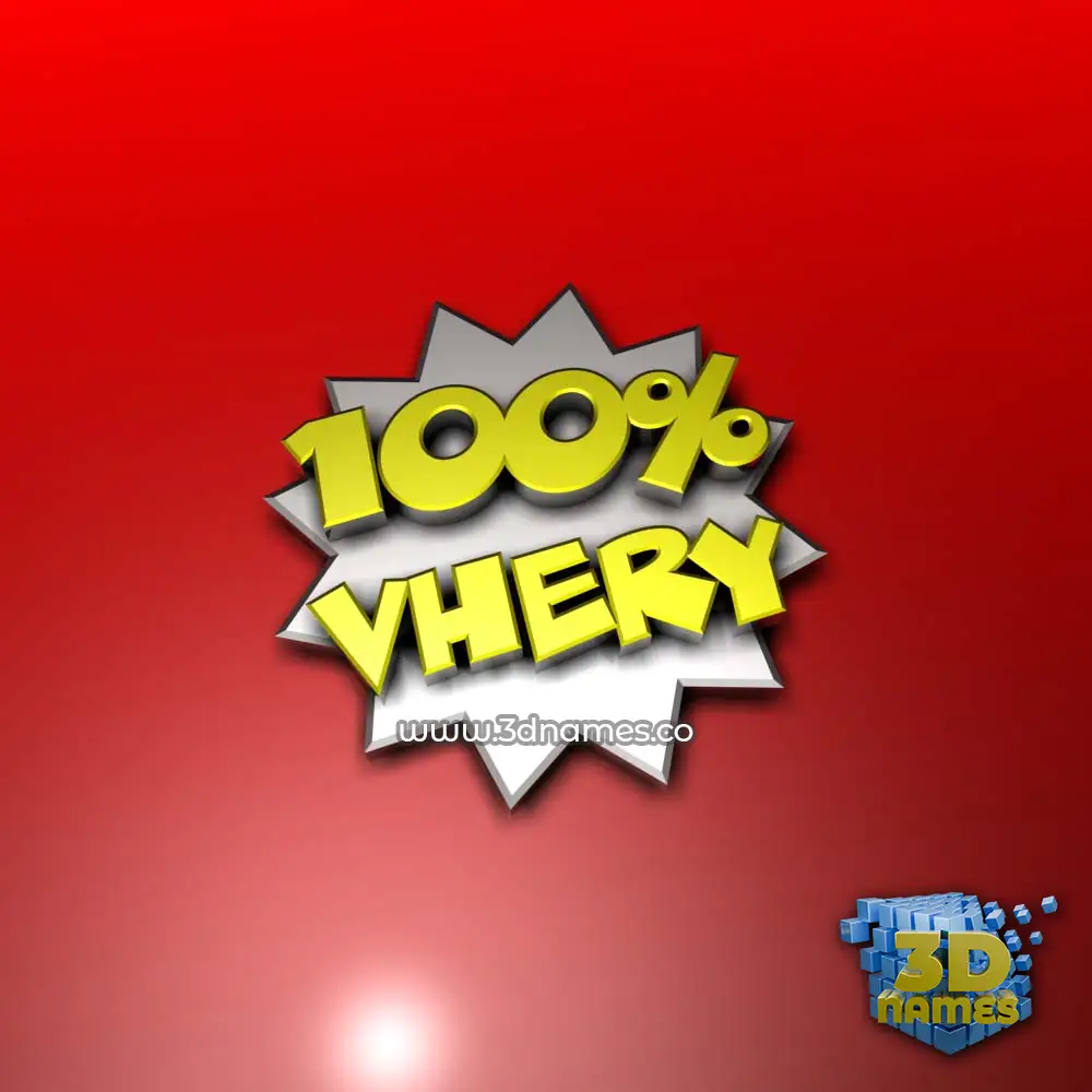 vhery in 100 Percent style - 3D name wallpaper