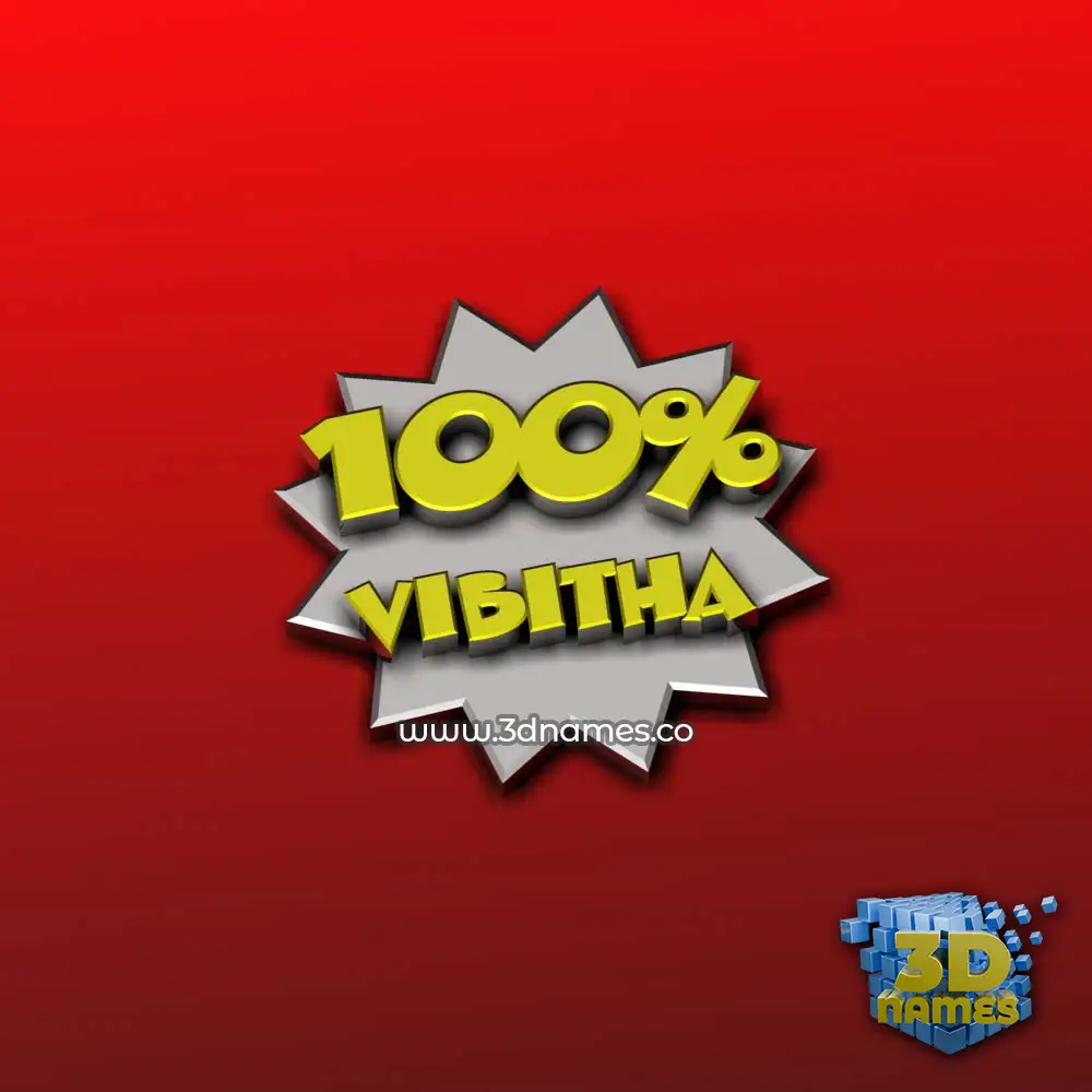 vibitha in 100 Percent style - 3D name wallpaper