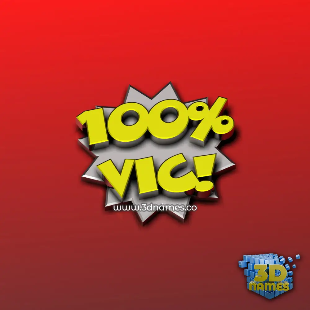 vic in 100 Percent style - 3D name wallpaper