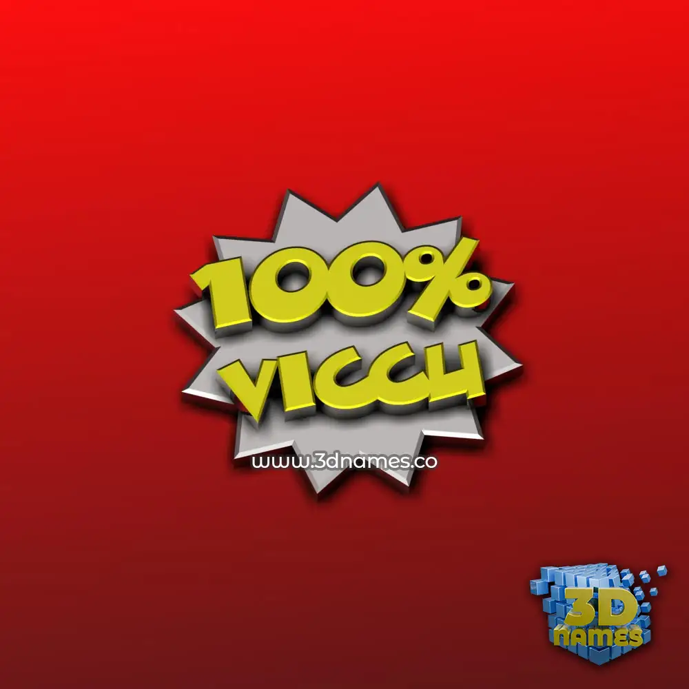 viccu in 100 Percent style - 3D name wallpaper