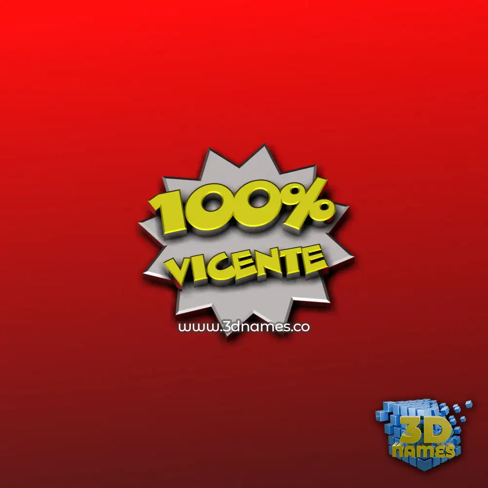 vicente in 100 Percent style - 3D name wallpaper