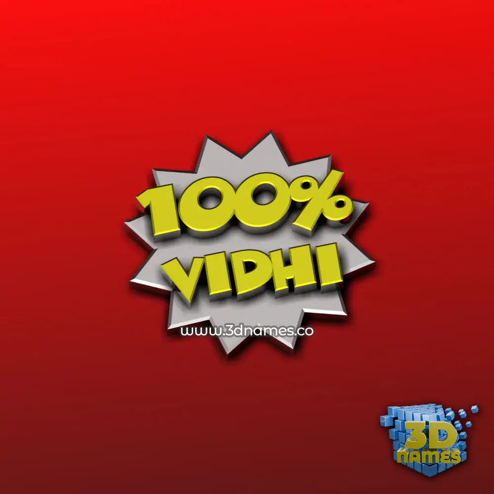 vidhi in 100 Percent style - 3D name wallpaper