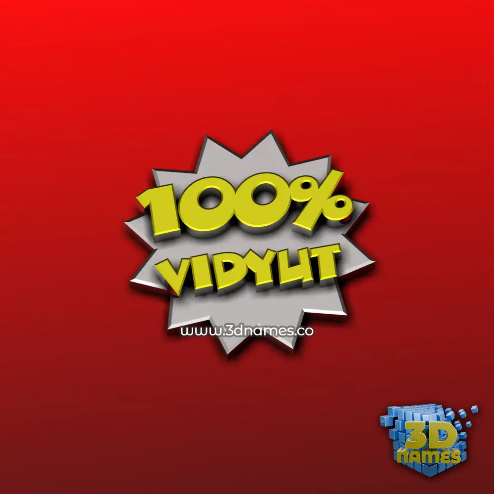 vidyut in 100 Percent style - 3D name wallpaper