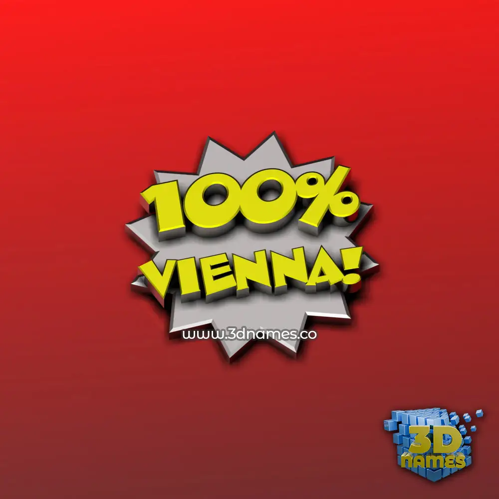 vienna in 100 Percent style - 3D name wallpaper