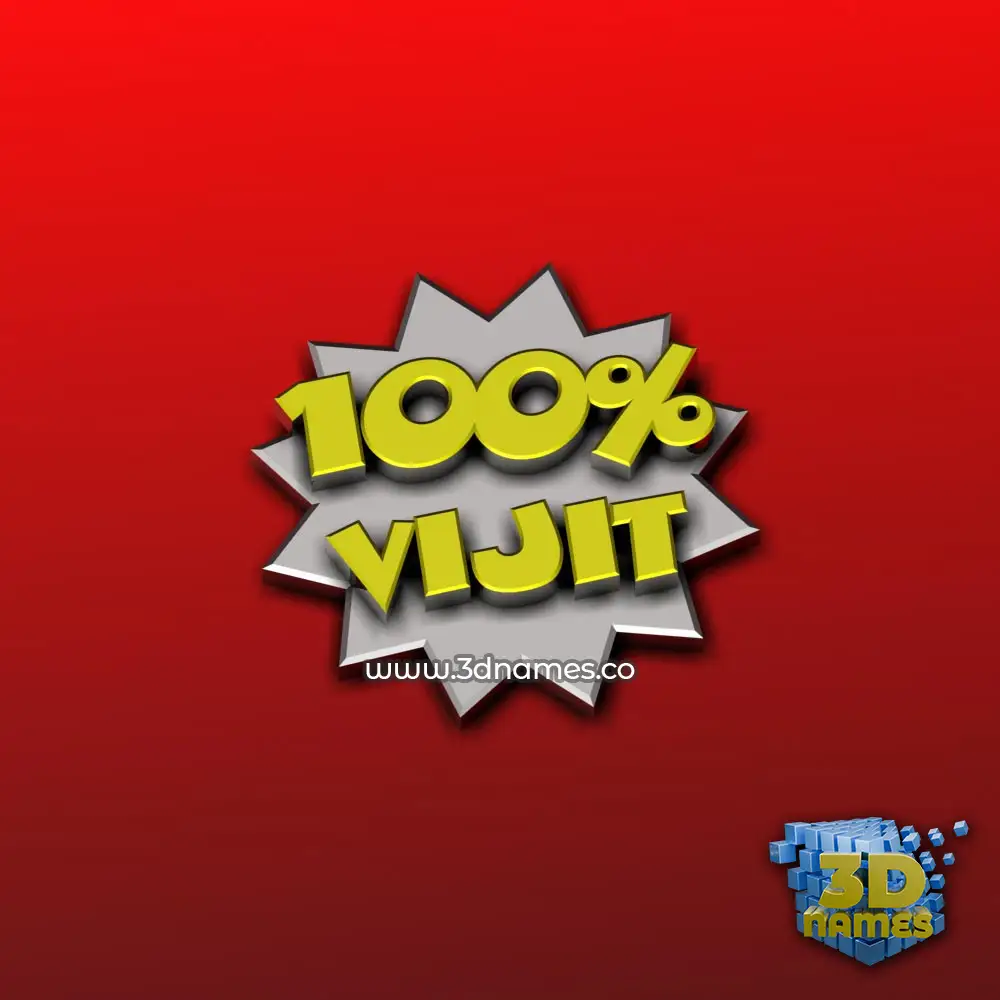 vijit in 100 Percent style - 3D name wallpaper