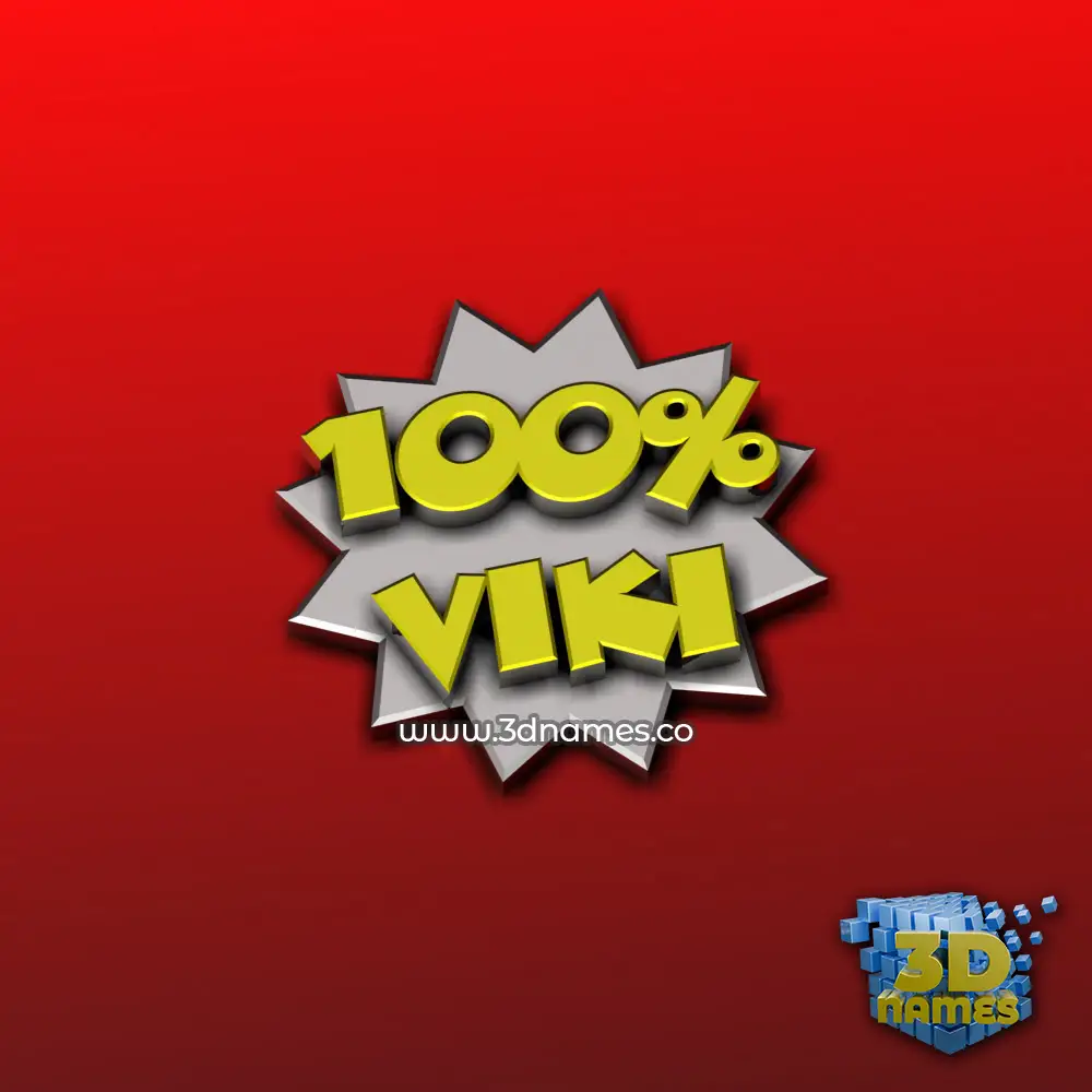 viki in 100 Percent style - 3D name wallpaper