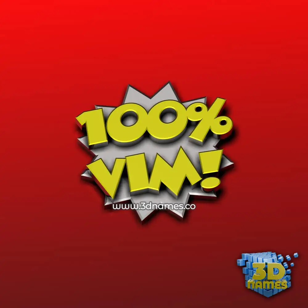 vim in 100 Percent style - 3D name wallpaper
