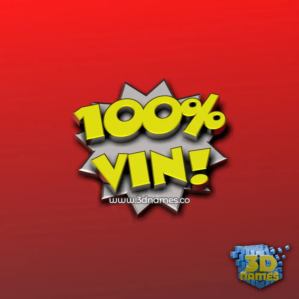 vin in 100 Percent style - 3D name wallpaper