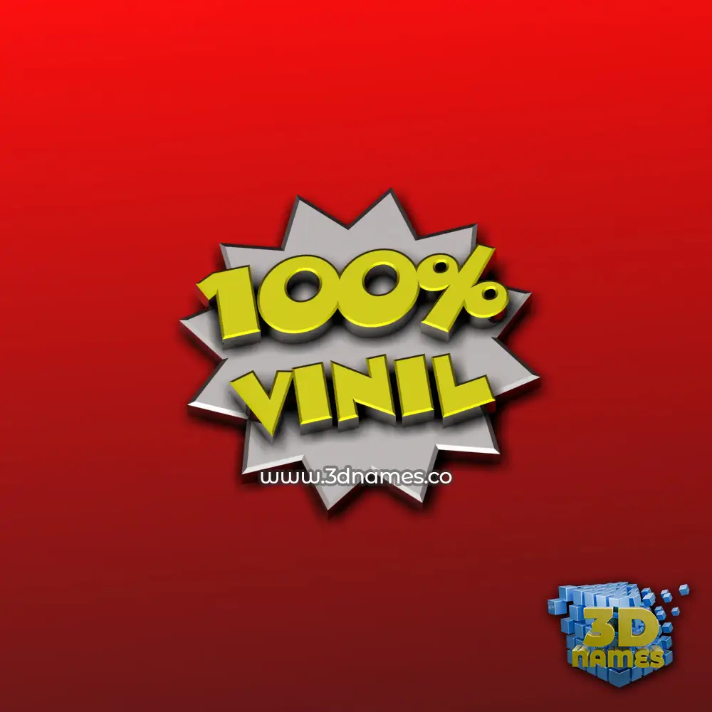 vinil in 100 Percent style - 3D name wallpaper