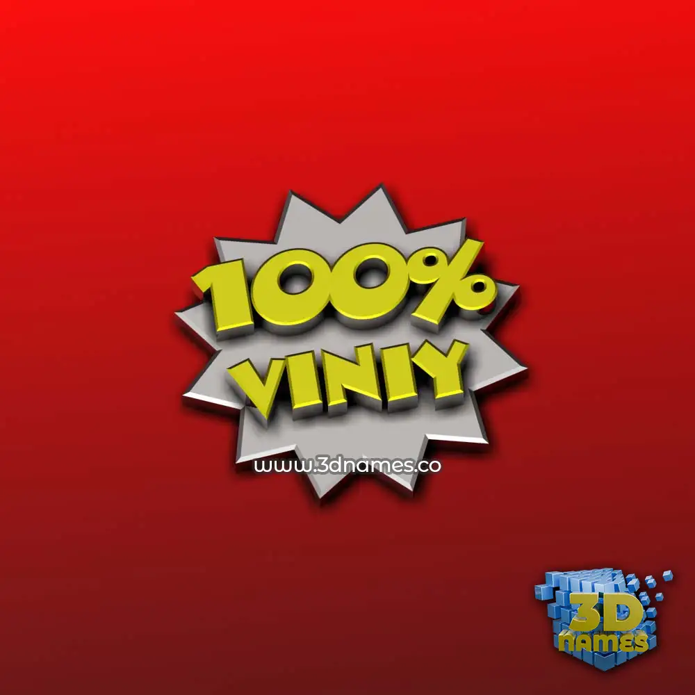 viniy in 100 Percent style - 3D name wallpaper