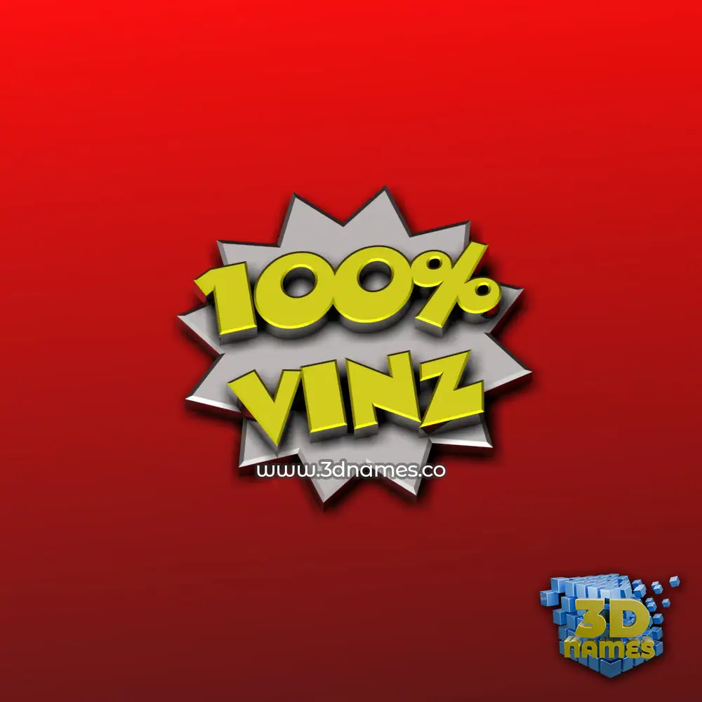 vinz in 100 Percent style - 3D name wallpaper