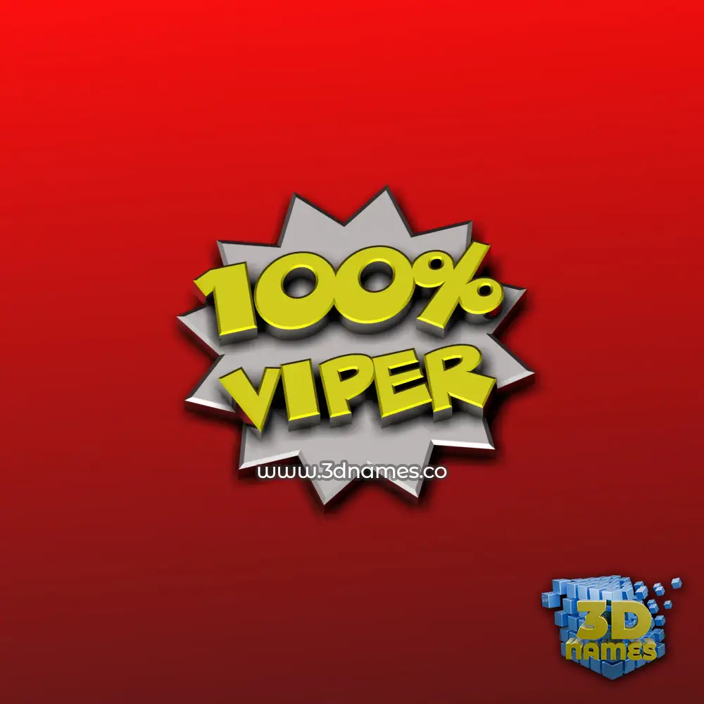 viper in 100 Percent style - 3D name wallpaper